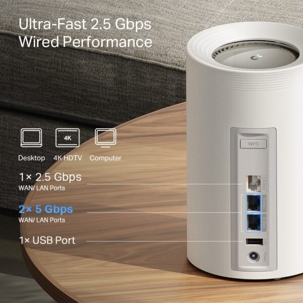TP-Link Deco BE65 Pro 5Gb BE11000 Tri-Band Home Mesh WiFi 7 System - Image 3