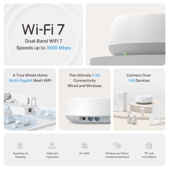 tp link deco be25, be5000 whole home mesh wifi 7 system tp link deco be25, be5000 whole home mesh wifi 7 system